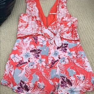Free people floral/ Hawaiian romper.